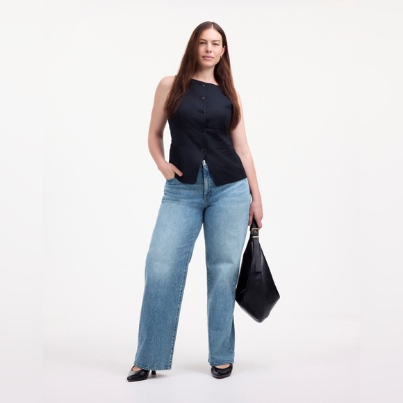 Madewell Perfect Vintage Wide-Leg Jean Plus Size 33 16 18 High rise stretch blue - Picture 1 of 16